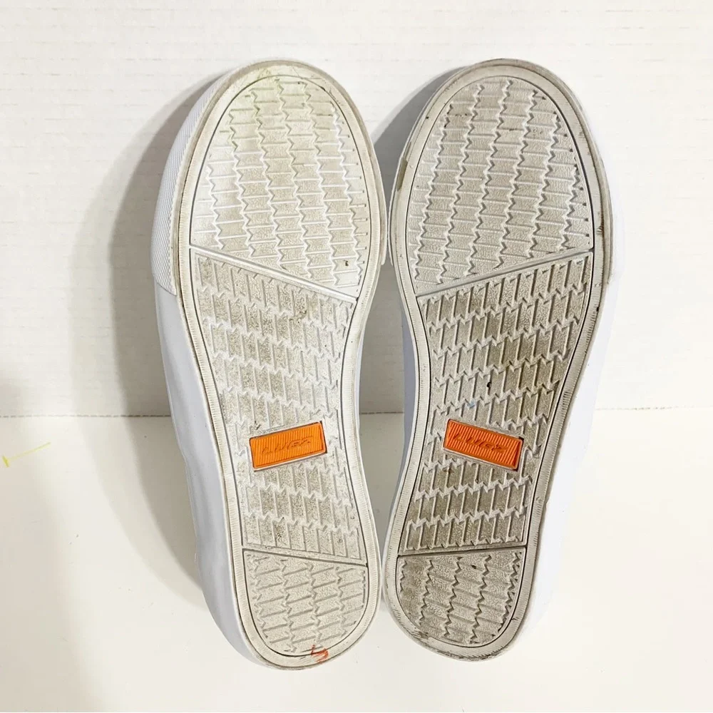 Lugz Clipper LX White Slip On Synthetic Leather Sneakers with Elastic Gore 🤍